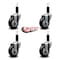 Service Caster 3.5'' Black Poly Wheel Swivel 1-1/8'' Expanding Stem Caster Set, 4PK SCC-EX20S3514-PPUB-BLK-118-4 - alternate 4